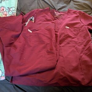 Burgundy Scrub Set